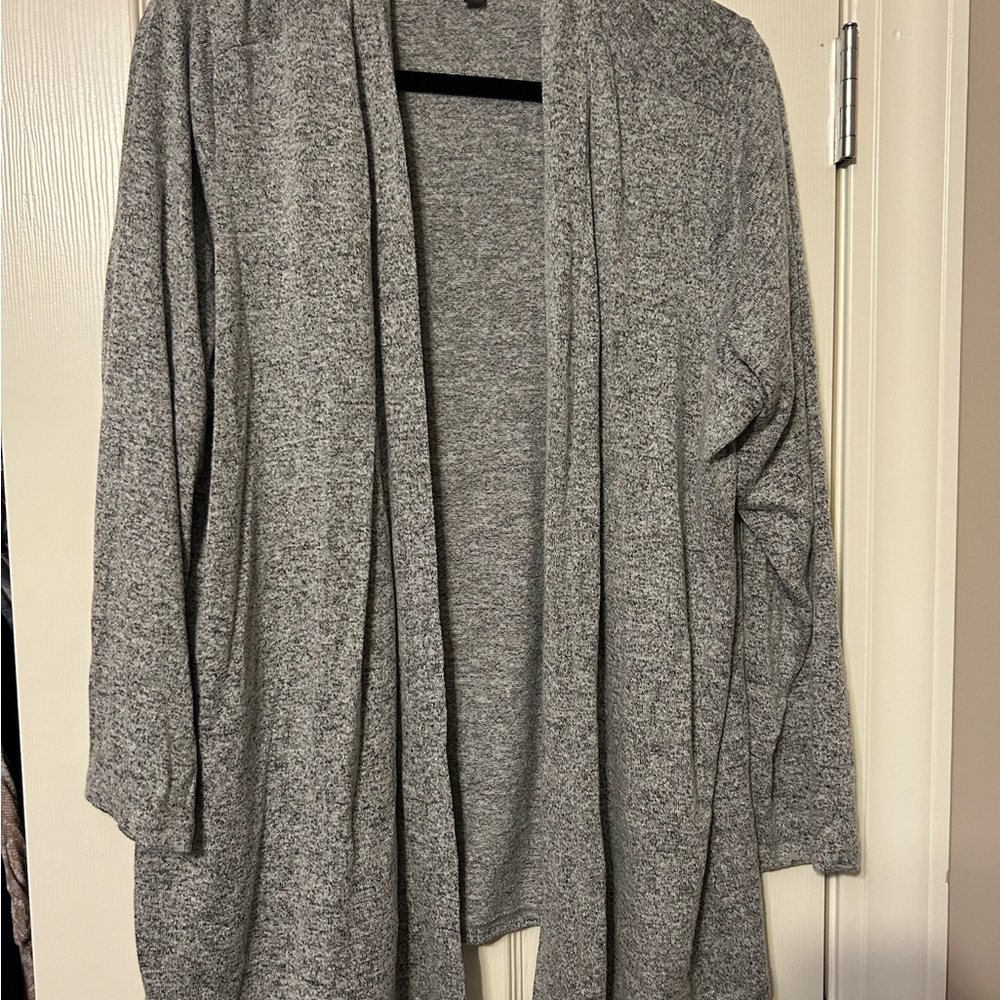 Gray Open Front Women's Sweater